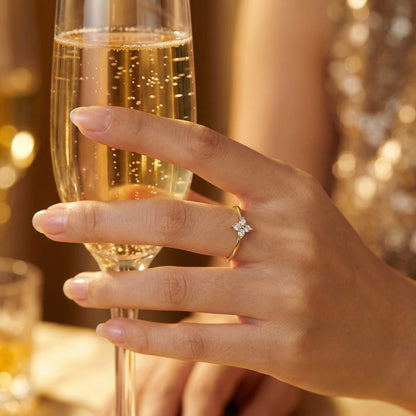 Matilda Crystal Flower Ring