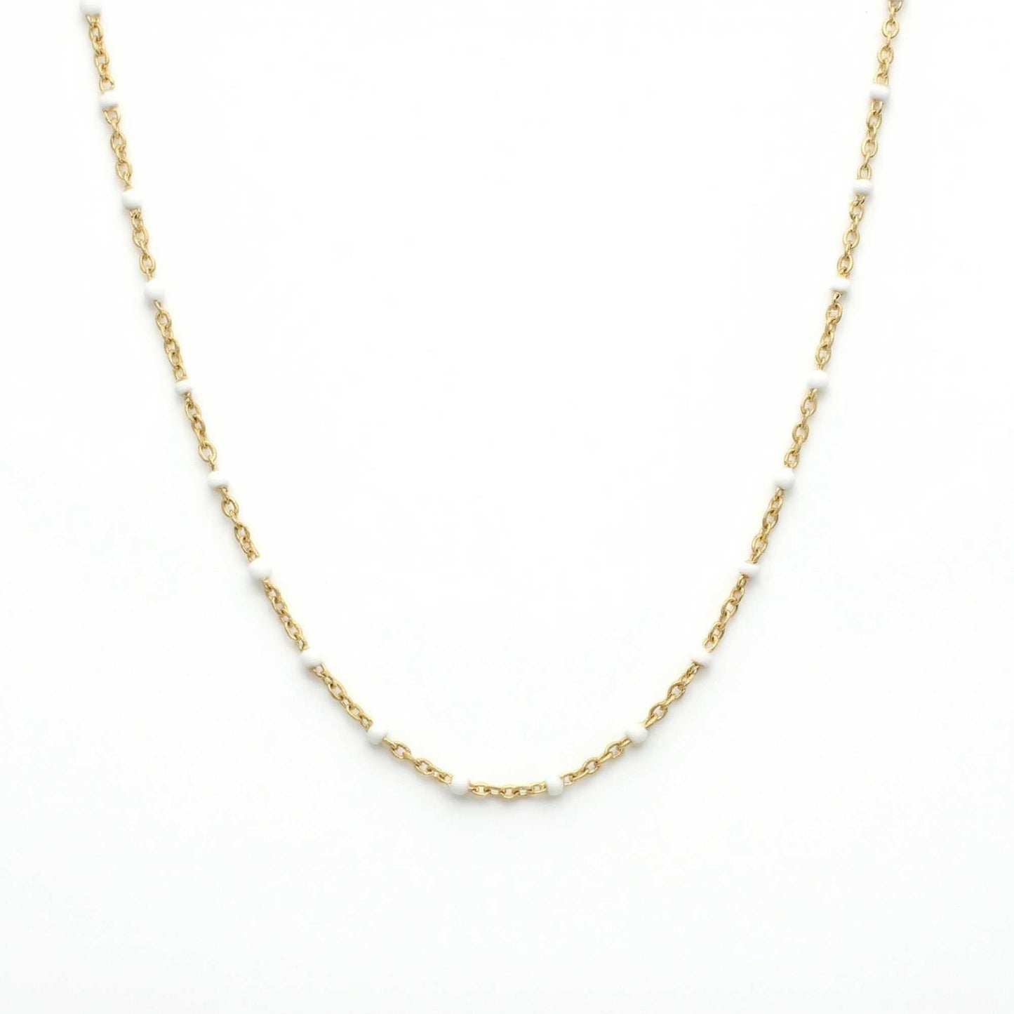 Chloe White Beaded Choker