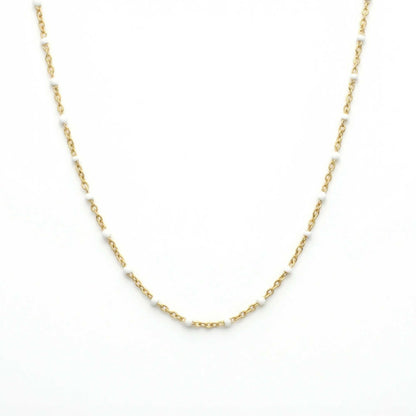 Chloe White Beaded Choker