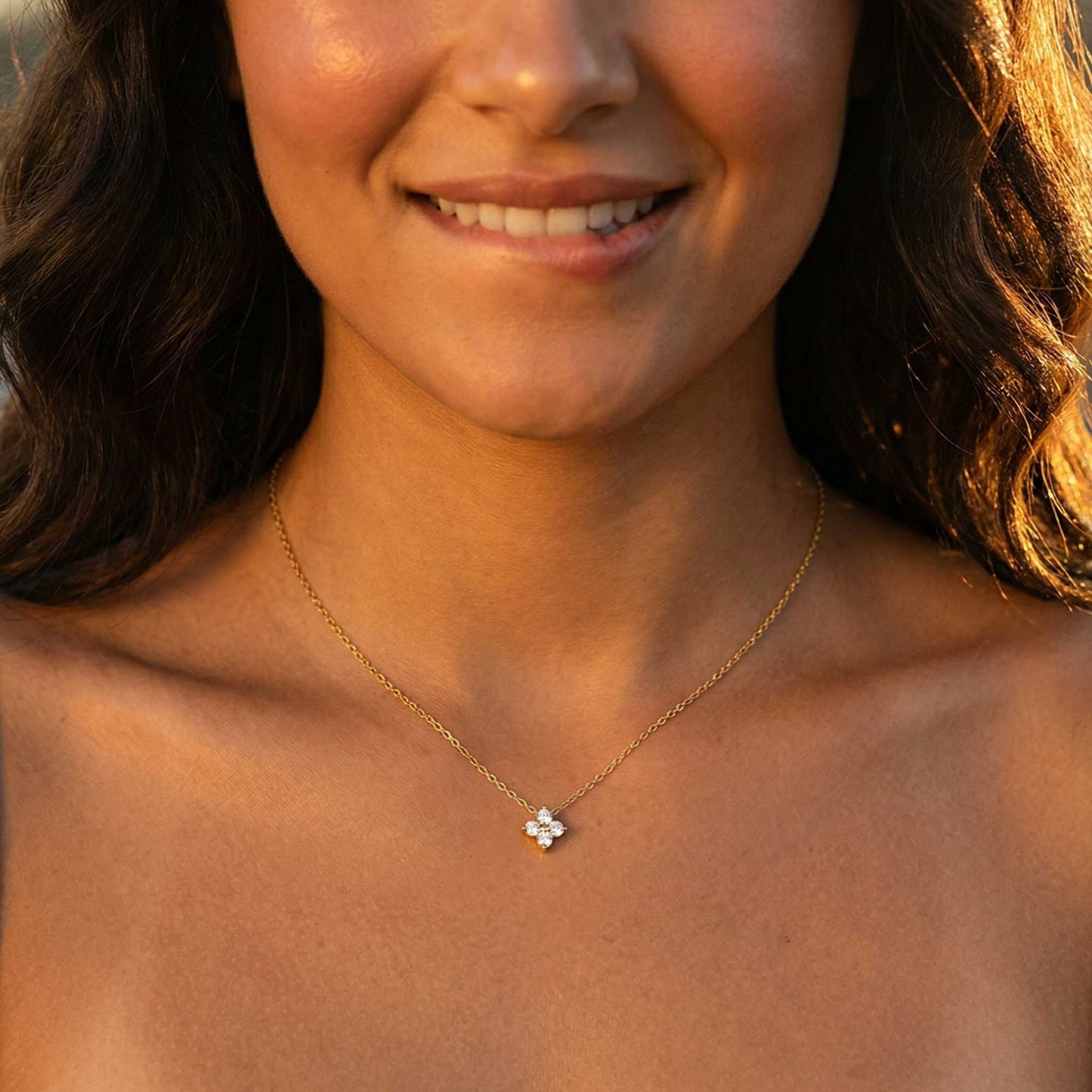Georgina Crystal Flower Necklace