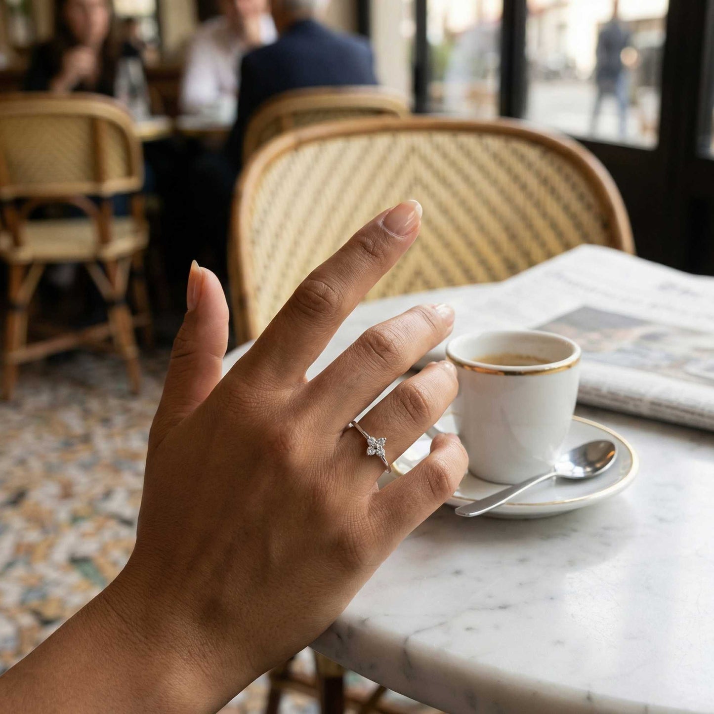 Matilda Crystal Flower Ring
