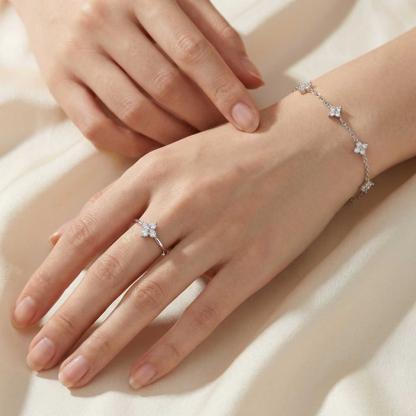 Matilda Crystal Flower Ring