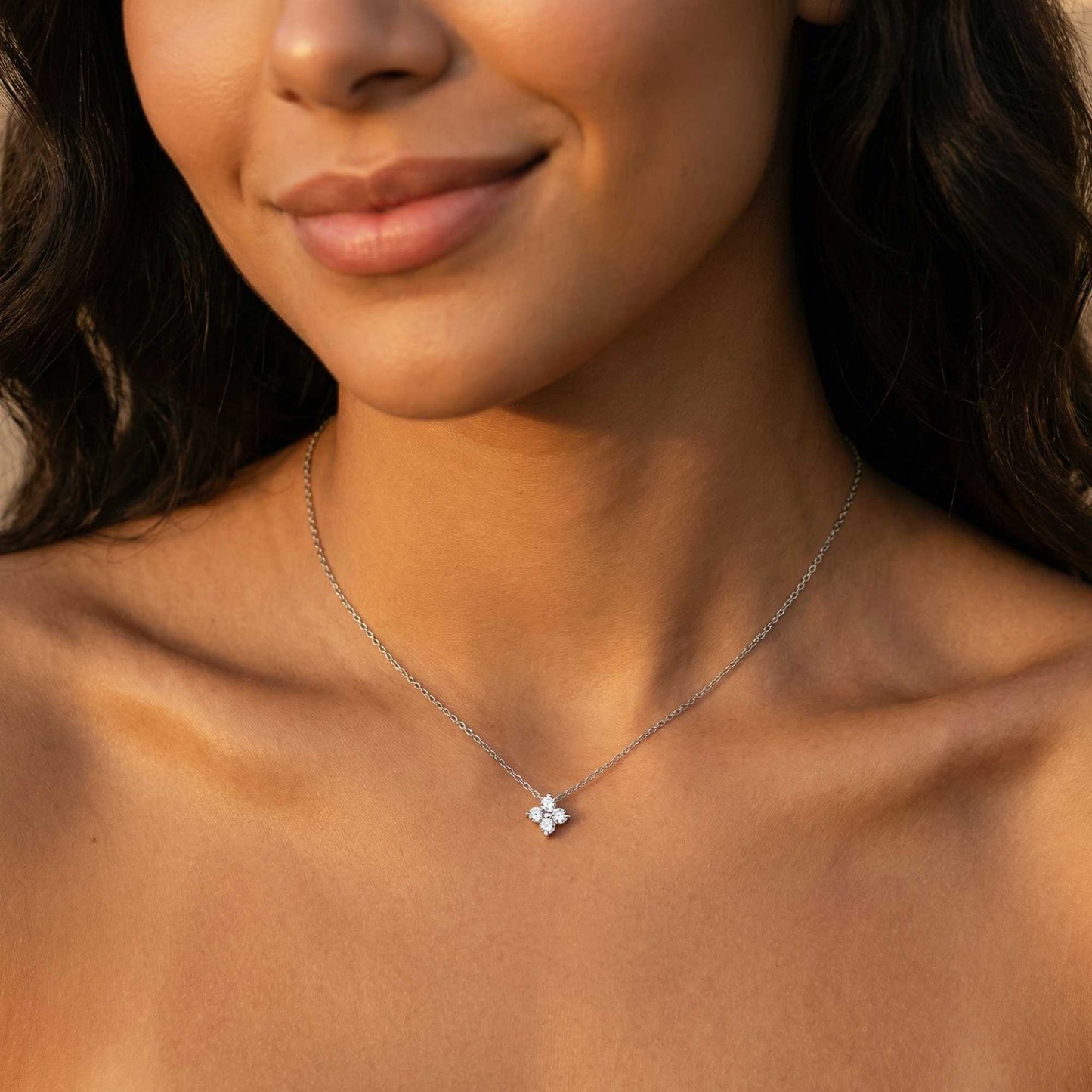 Georgina Crystal Flower Necklace