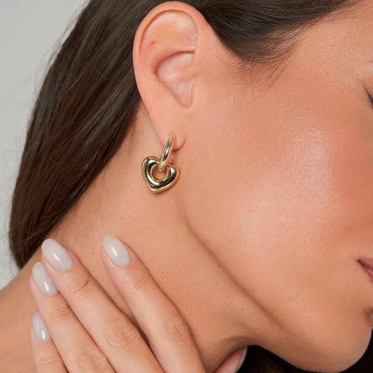 Kalliope Heart Hoop Earrings