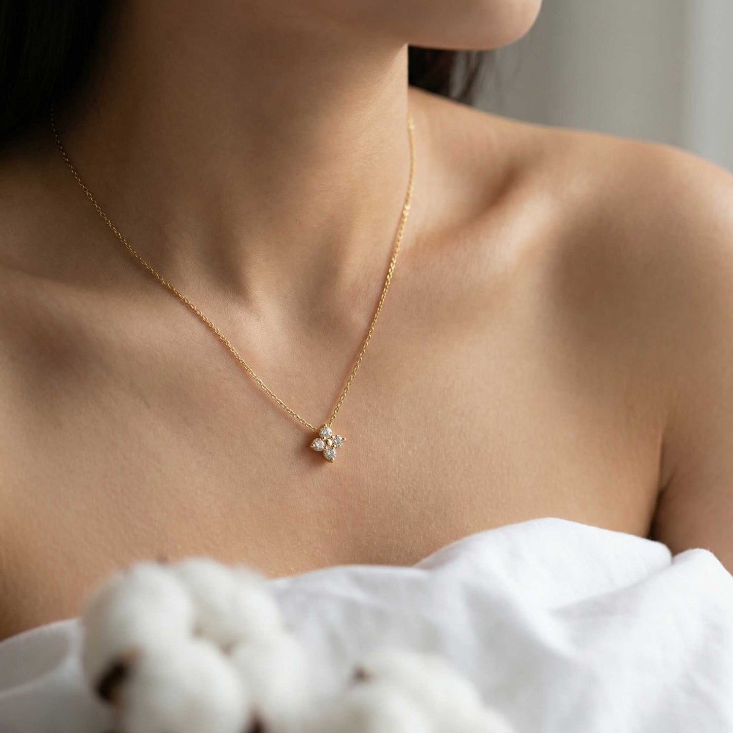 Georgina Crystal Flower Necklace