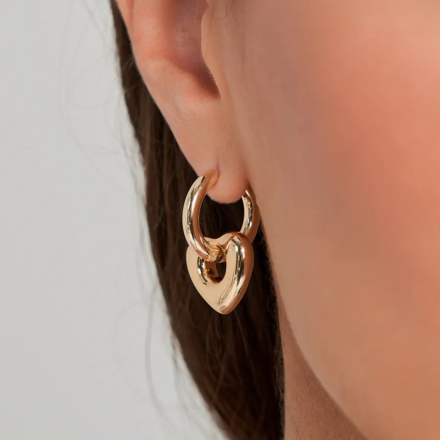 Kalliope Heart Hoop Earrings