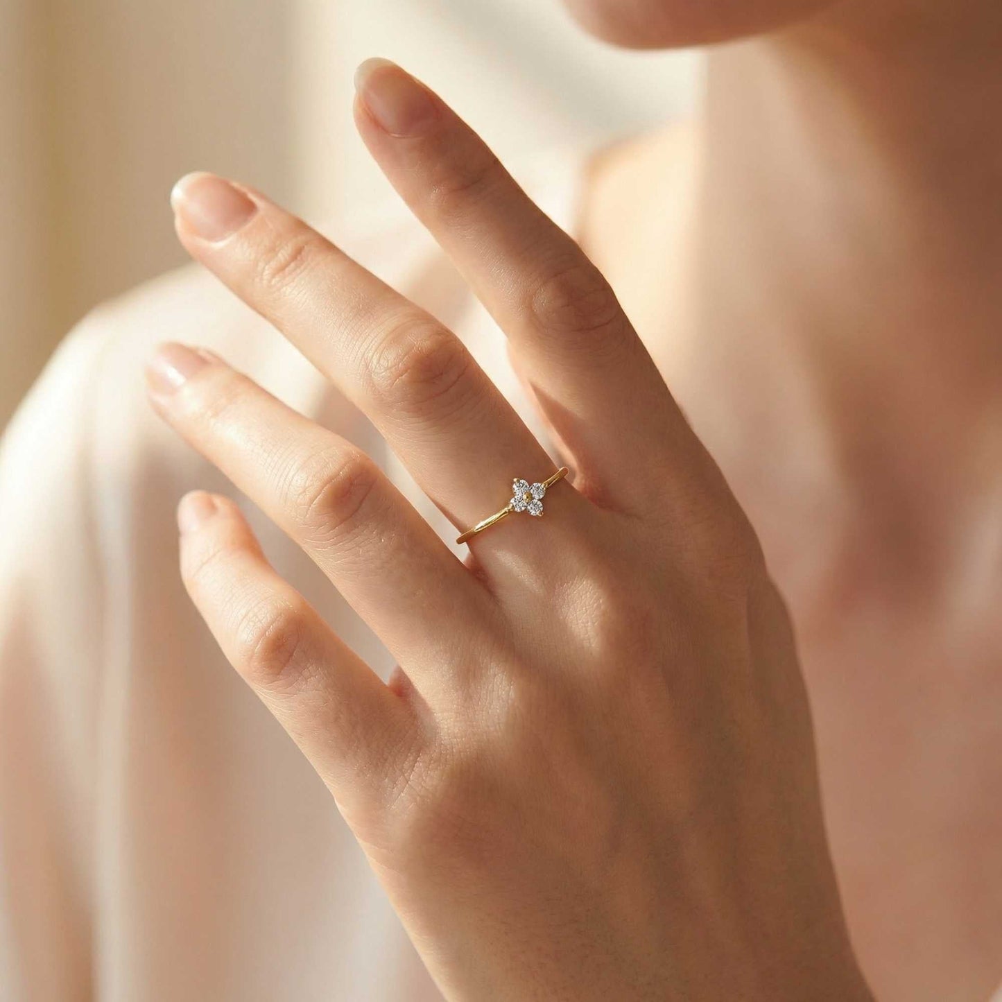 Matilda Crystal Flower Ring