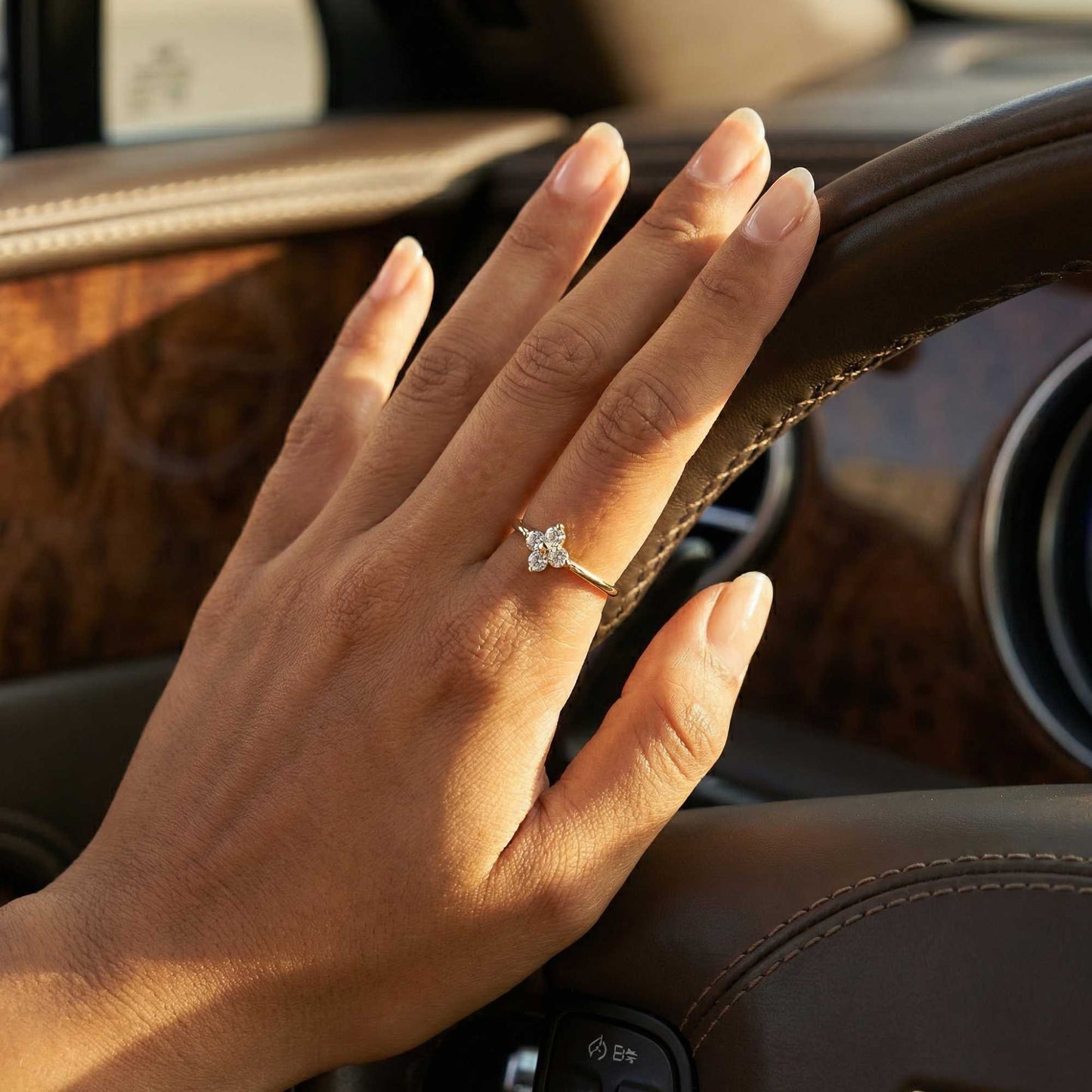 Matilda Crystal Flower Ring