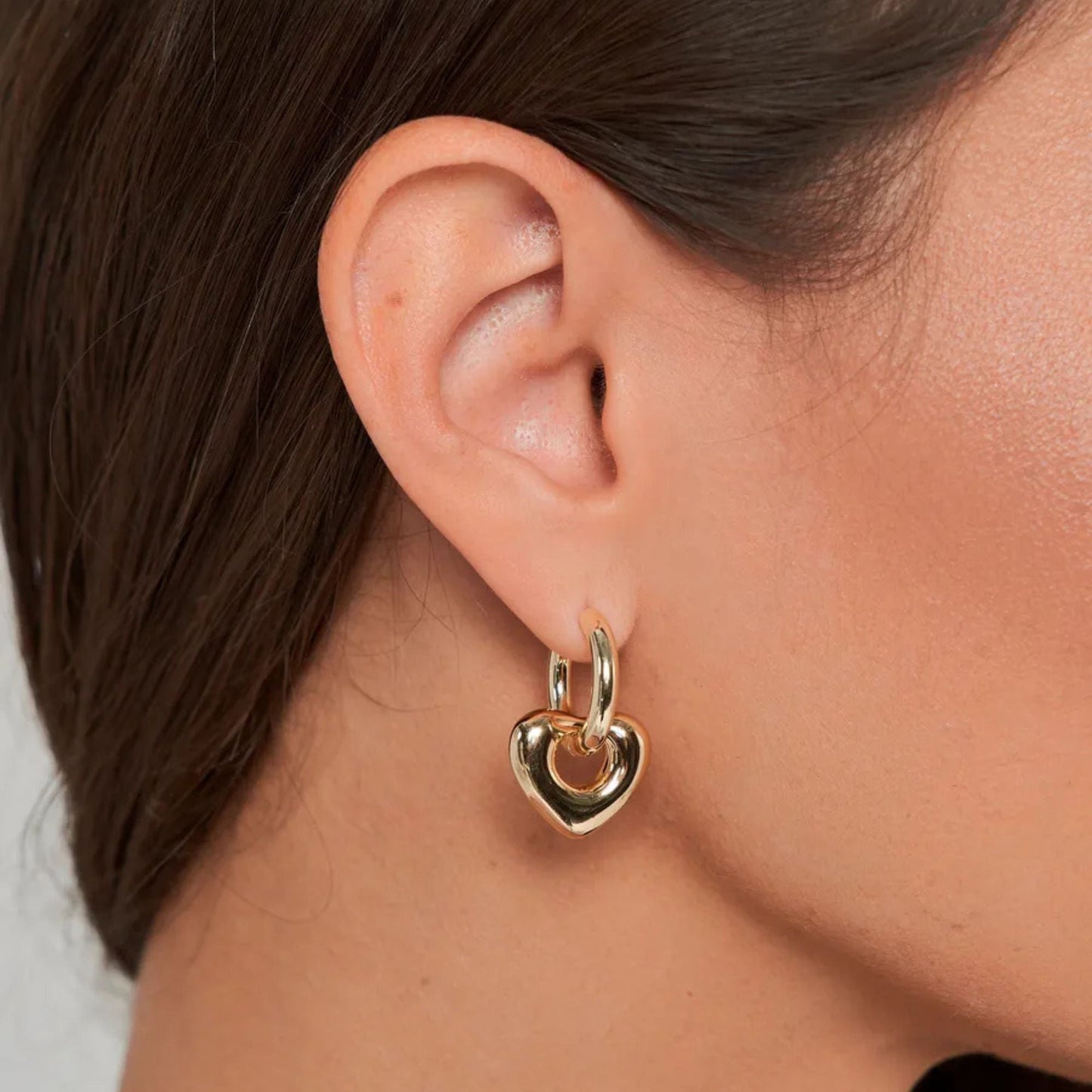 Kalliope Heart Hoop Earrings