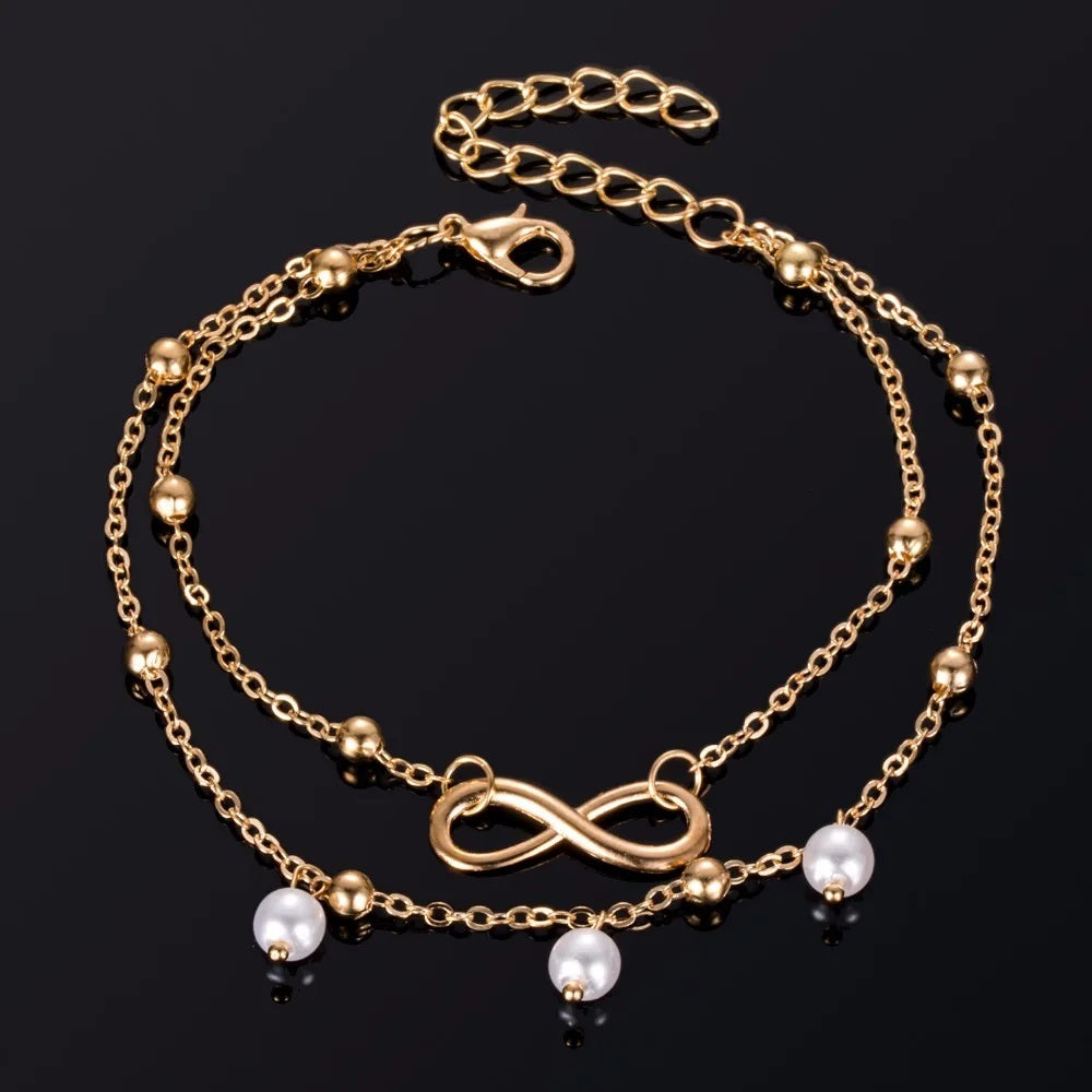Sigrid Pearl Infinity Anklet