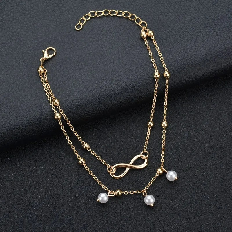Sigrid Pearl Infinity Anklet