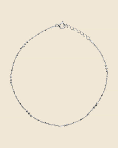 Margrethe Silver Twist Anklet