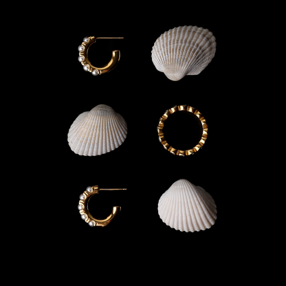 Sophie Pearl Huggie Earrings