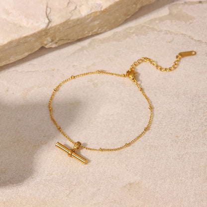 Elisabetta Bar Gold Anklet