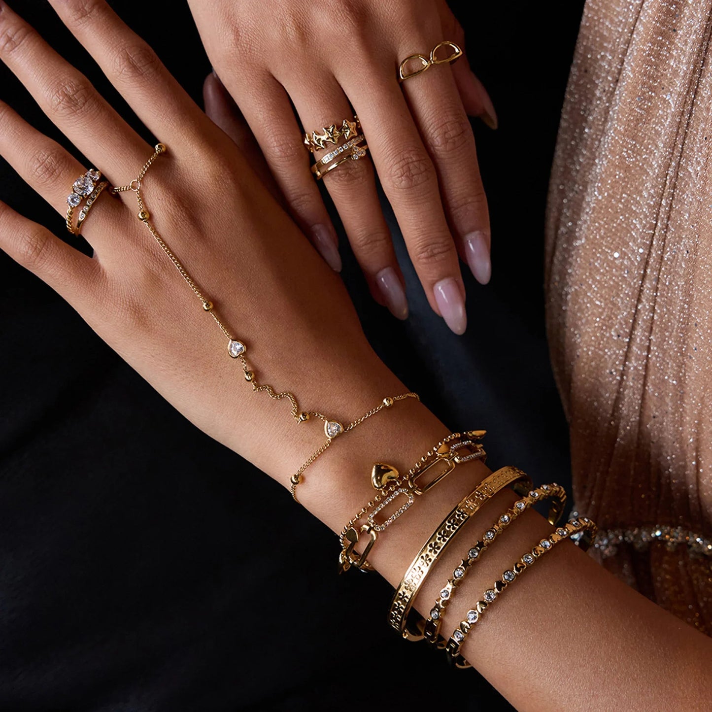 Lily Gold Hand Chain