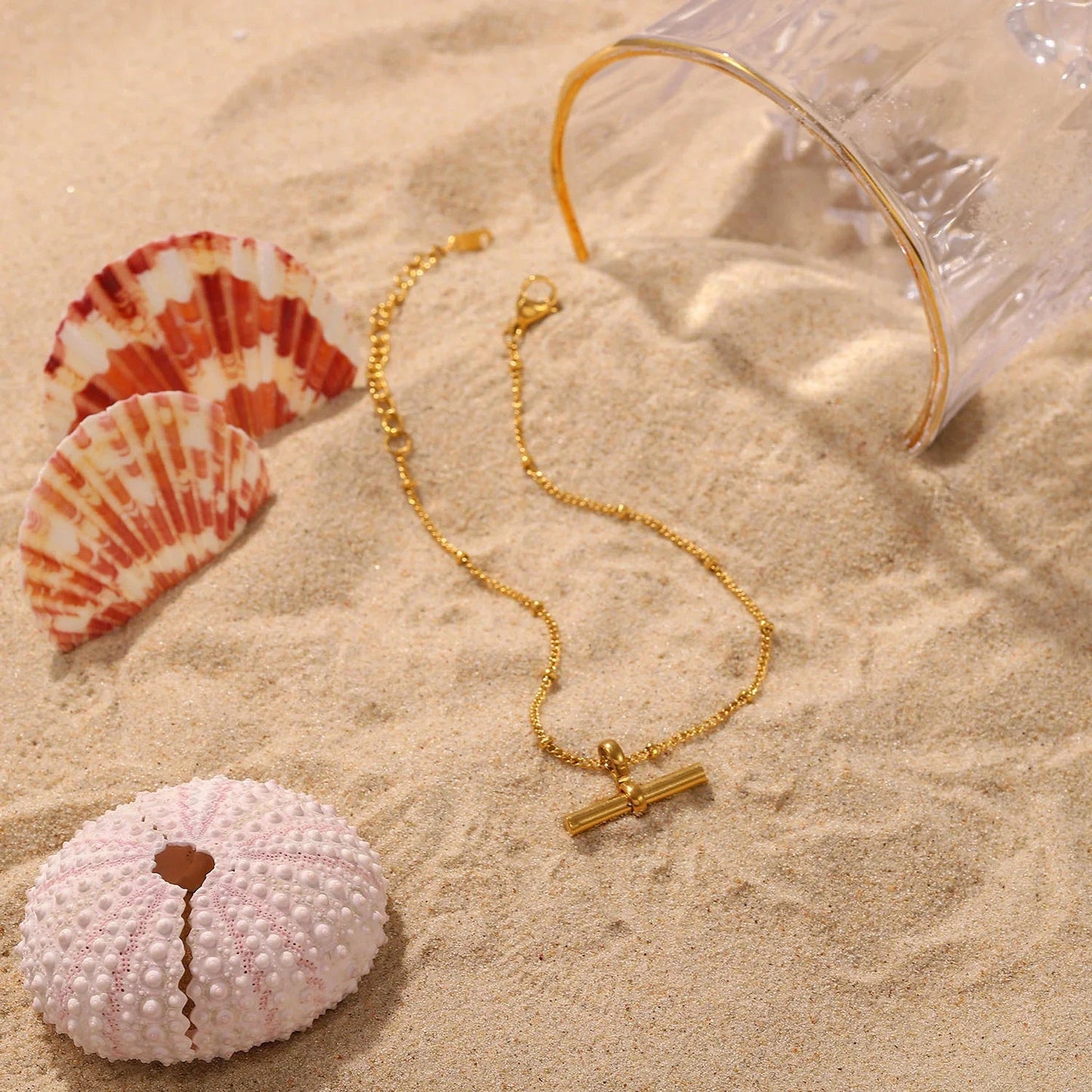 Elisabetta Bar Gold Anklet