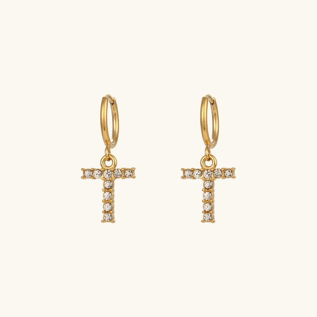 Lily Initial Drop Earrings