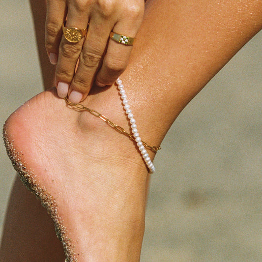 Amelia Pearl Double Anklet