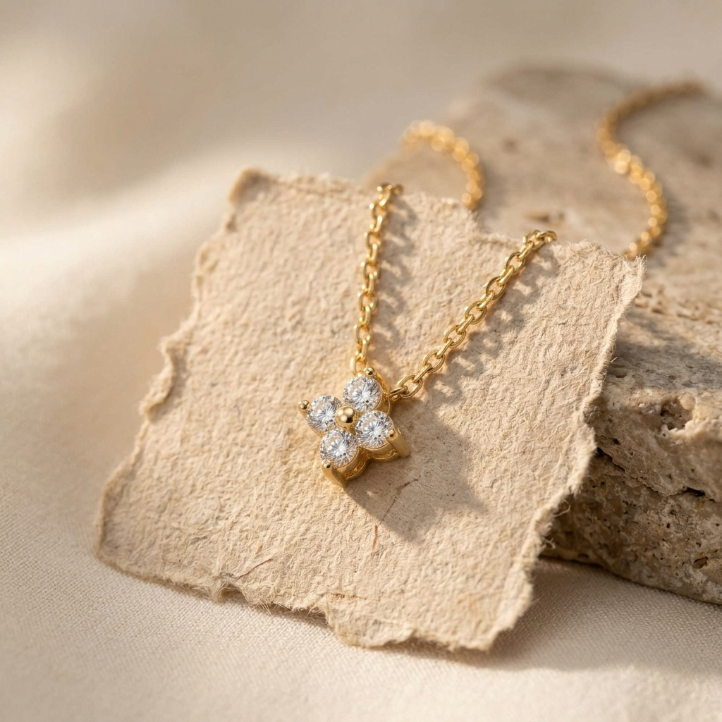 Georgina Crystal Flower Necklace