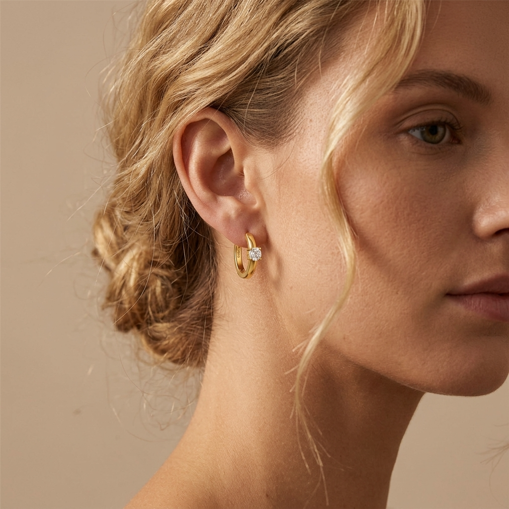 Helena Diamond Hoop Earrings