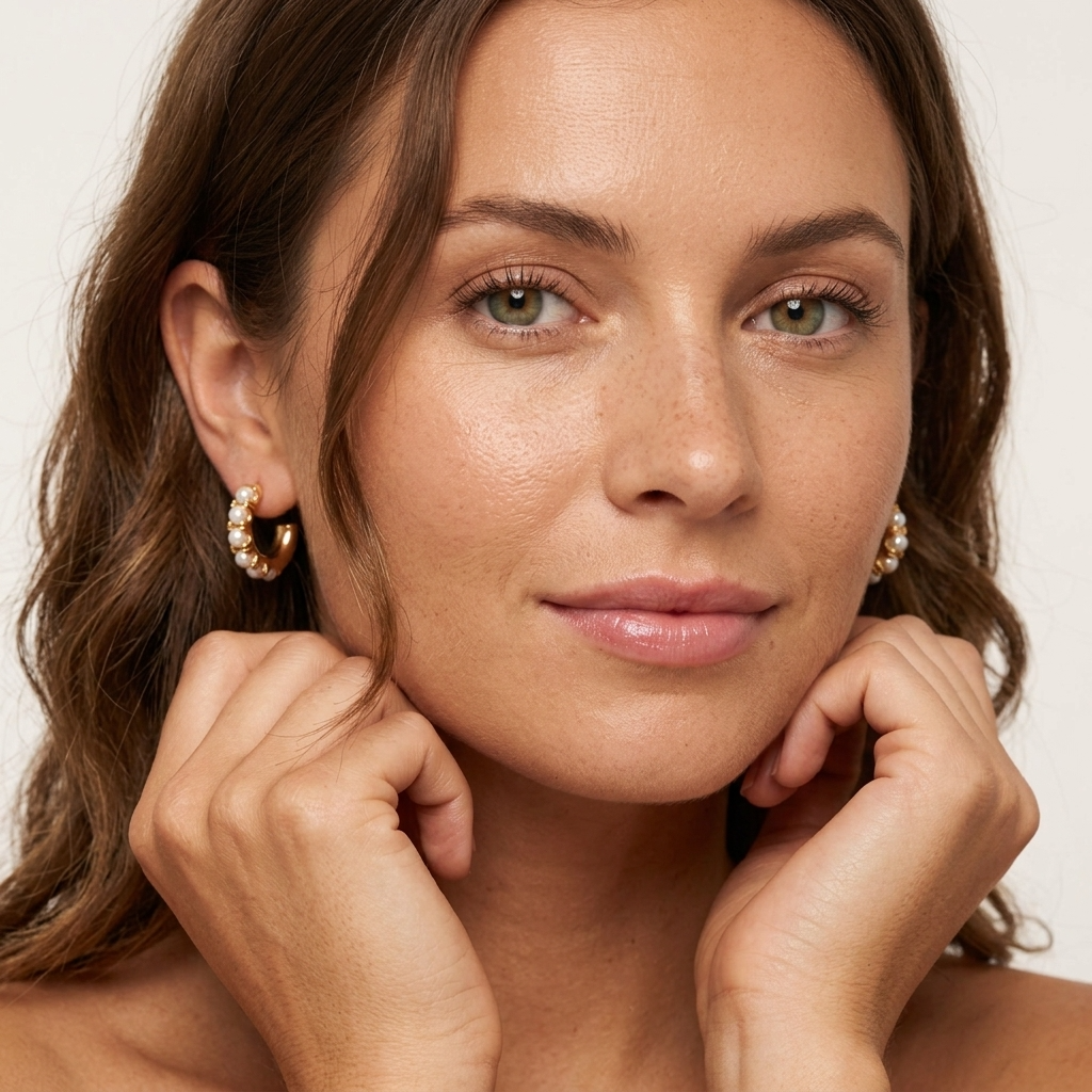 Sophie Pearl Huggie Earrings