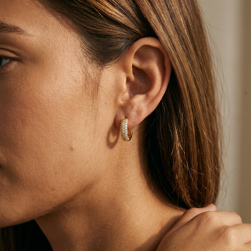 Amalia Pavé Hoop Earrings