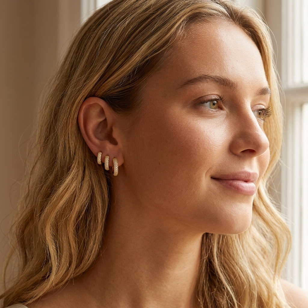 Amalia Pavé Hoop Earrings
