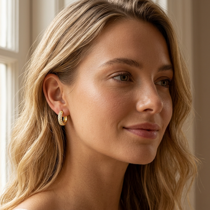 Amalia Pavé Hoop Earrings