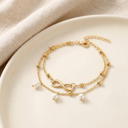 Sigrid Pearl Infinity Anklet