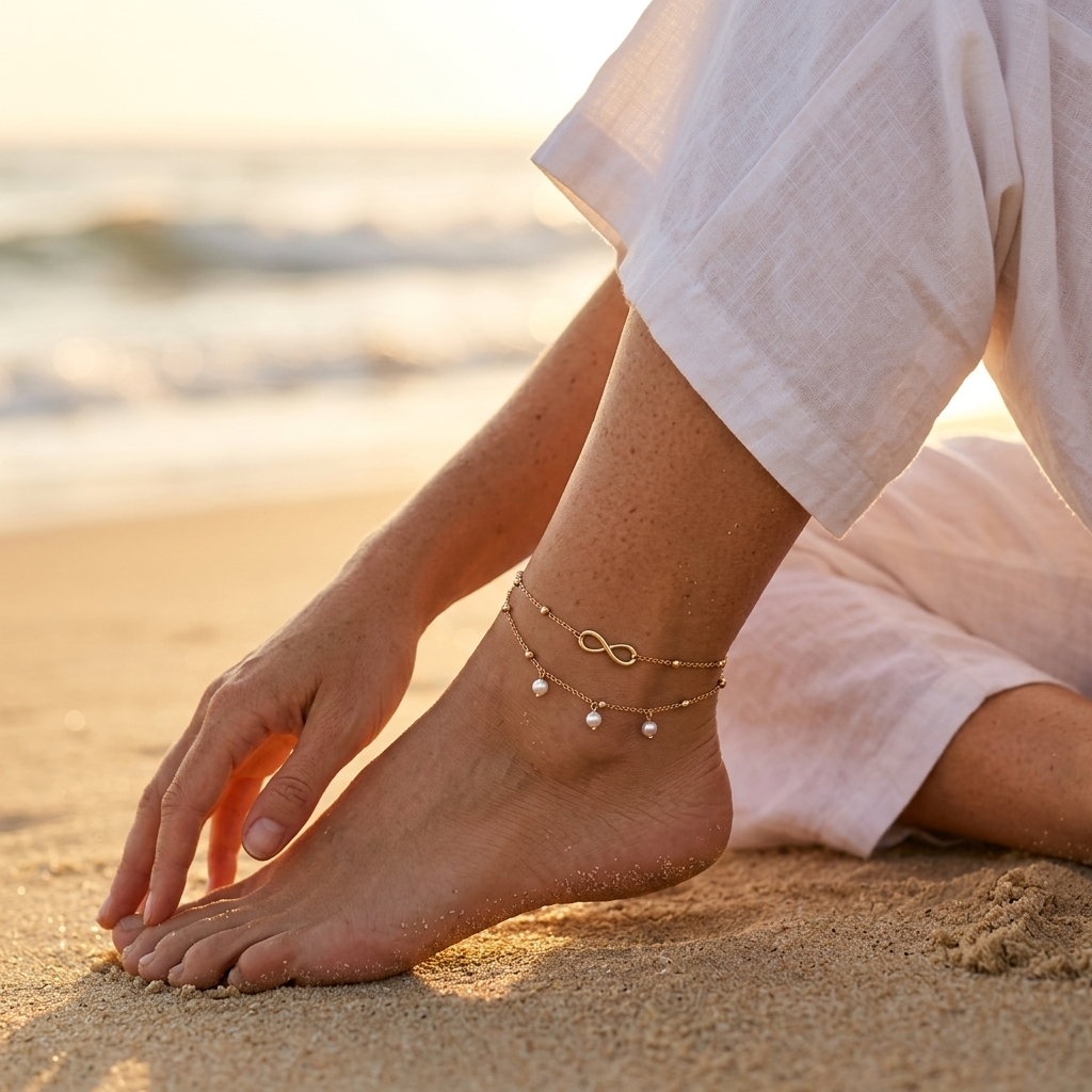 Sigrid Pearl Infinity Anklet