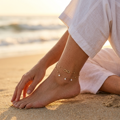 Sigrid Pearl Infinity Anklet