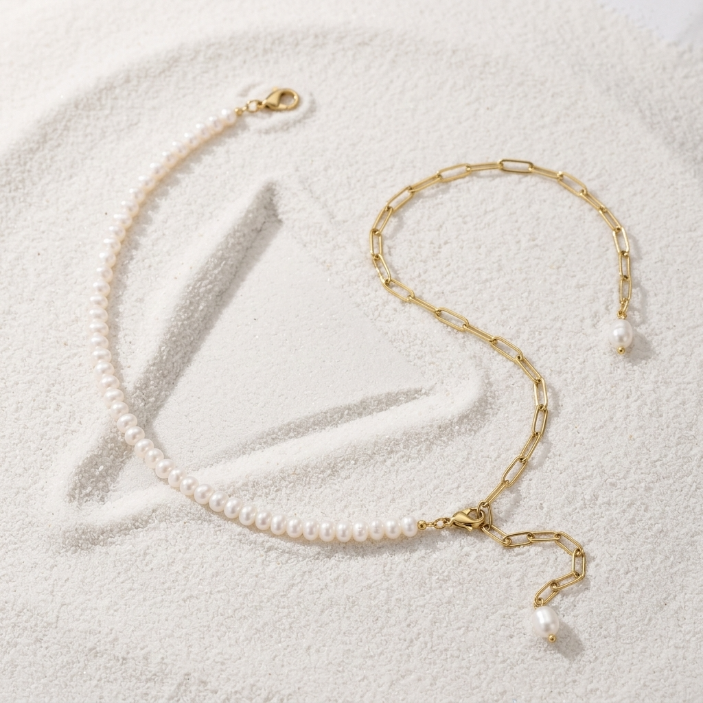 Amelia Pearl Double Anklet