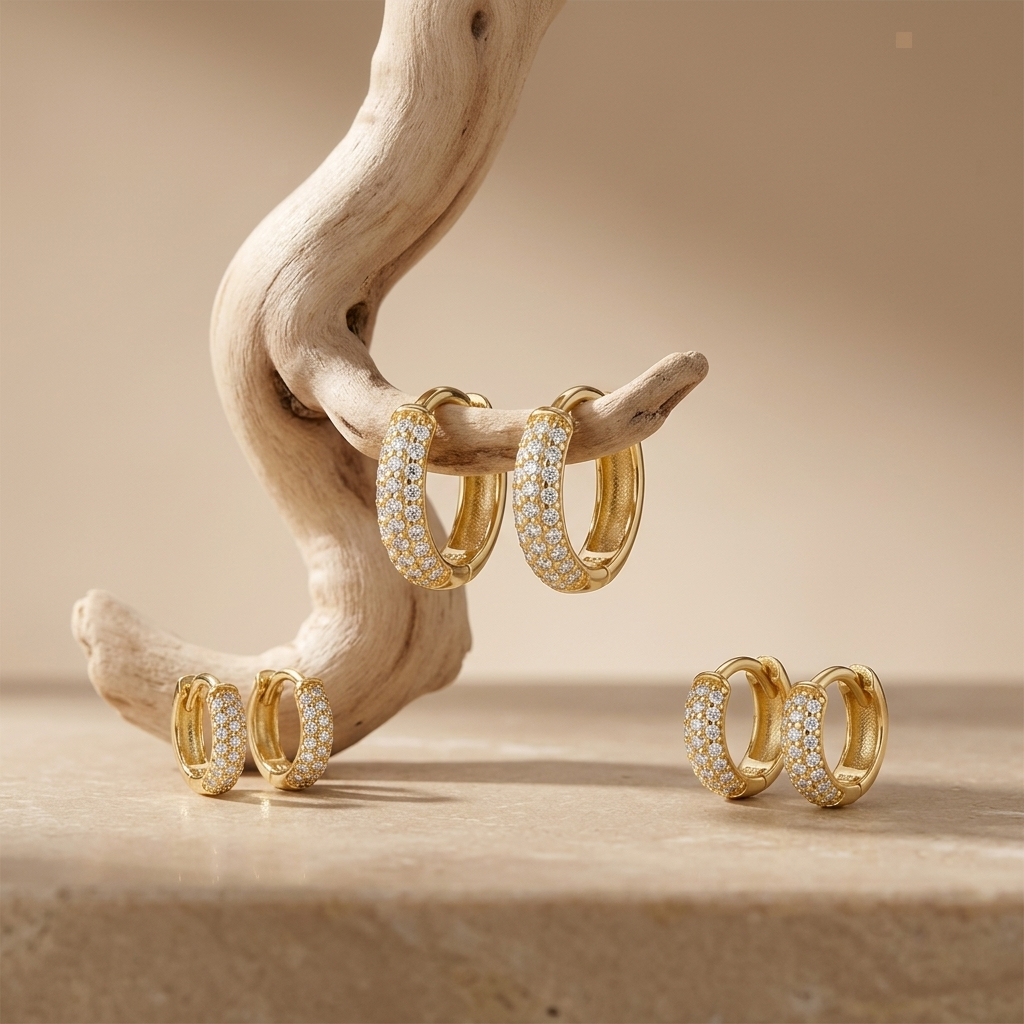 Amalia Pavé Hoop Earrings