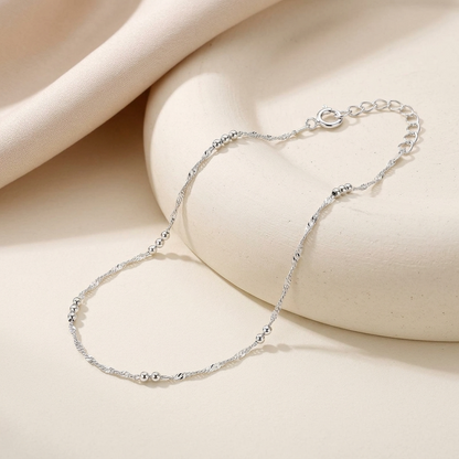 Margrethe Silver Twist Anklet