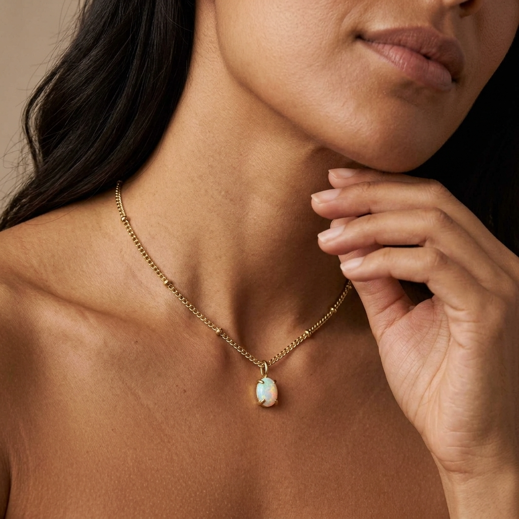 Elara Opal Pendant Necklace