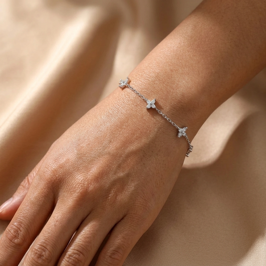 Eleanor Crystal Flower Bracelet