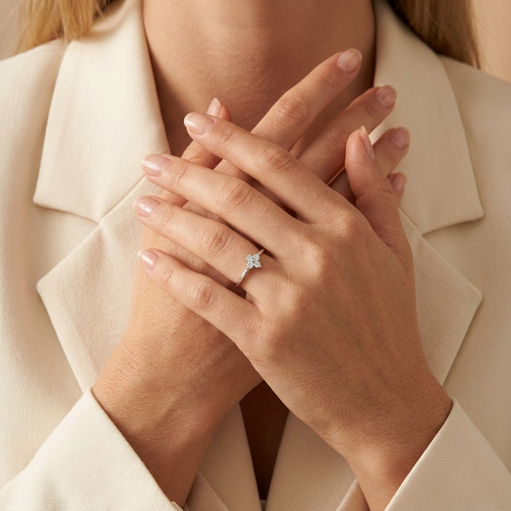 Matilda Crystal Flower Ring