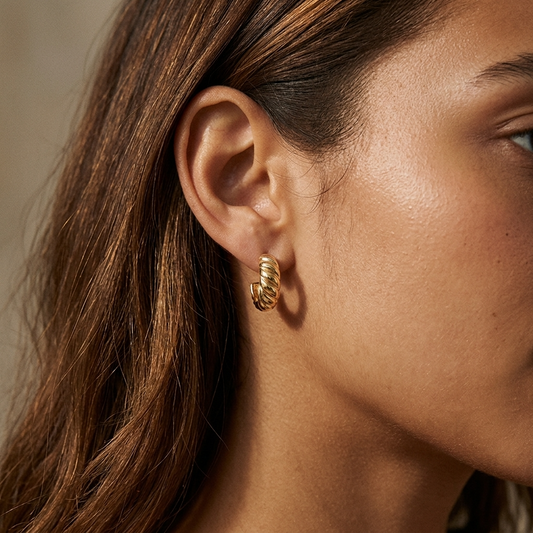 Ruby Curve Hoop Earrings