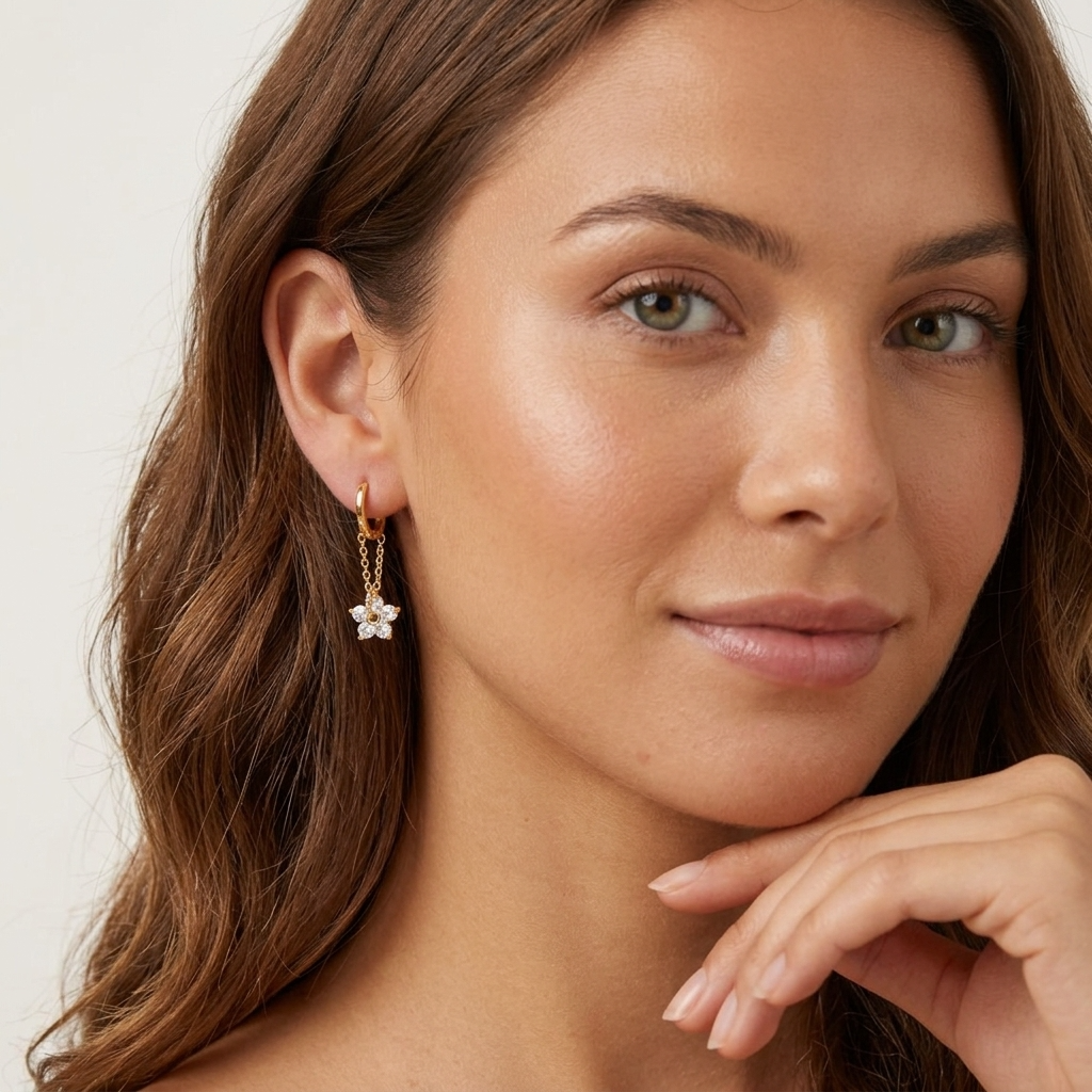 Margaret Petal Crystal Earrings