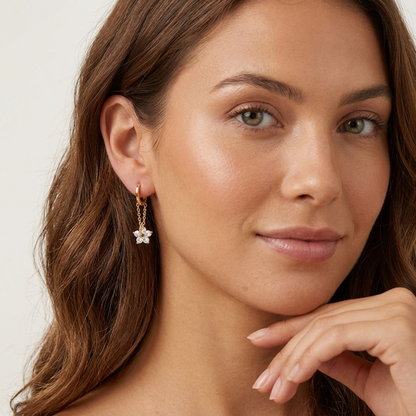 Margaret Petal Crystal Earrings