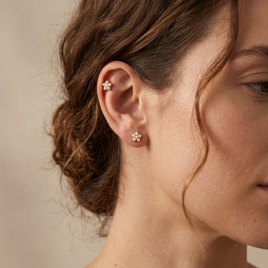 Charlotte Pearl Bloom Stud Earrings