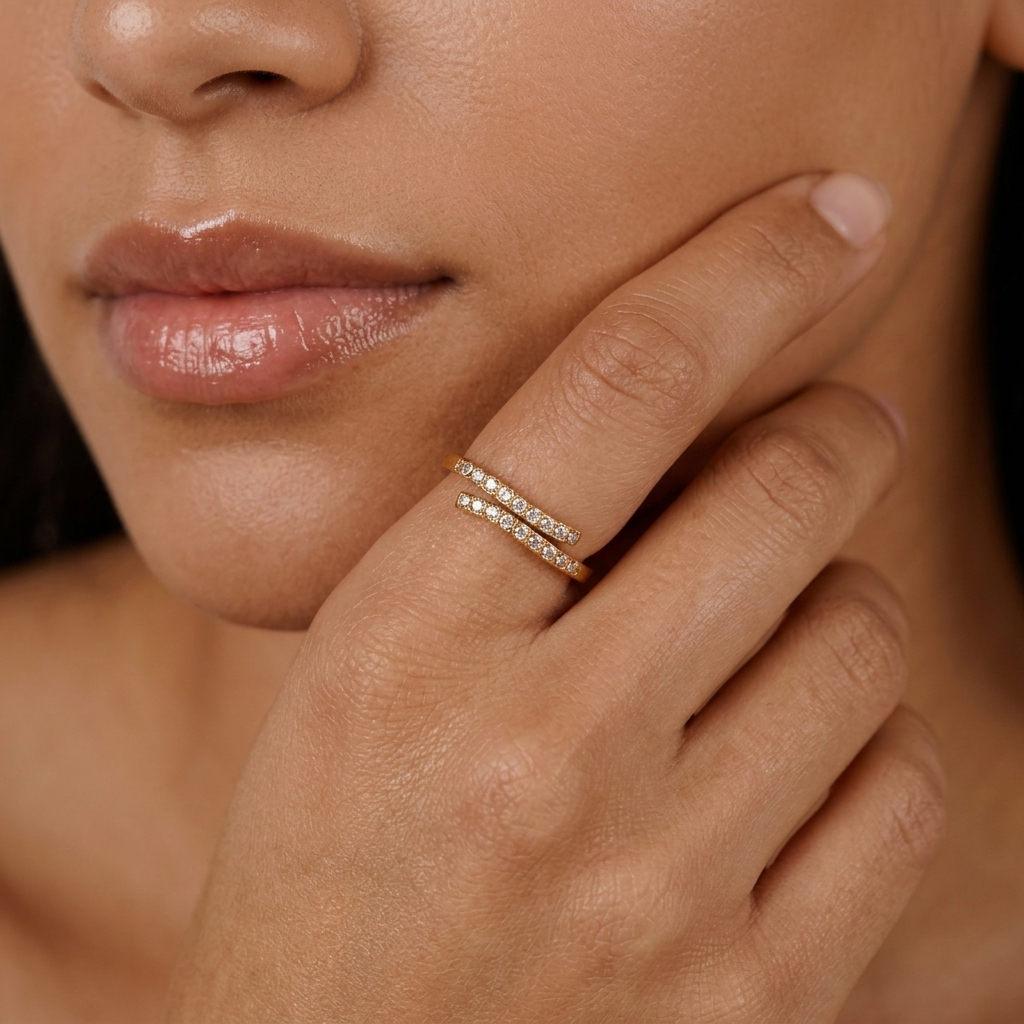 Adelaide Gold & Crystal Wrap Ring