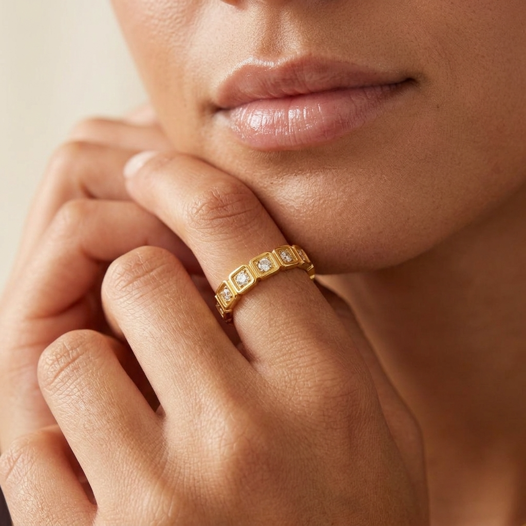 Isabella Gold Crystal Ring