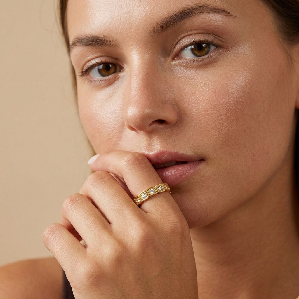 Isabella Gold Crystal Ring