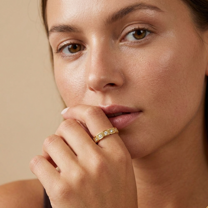 Isabella Gold Crystal Ring