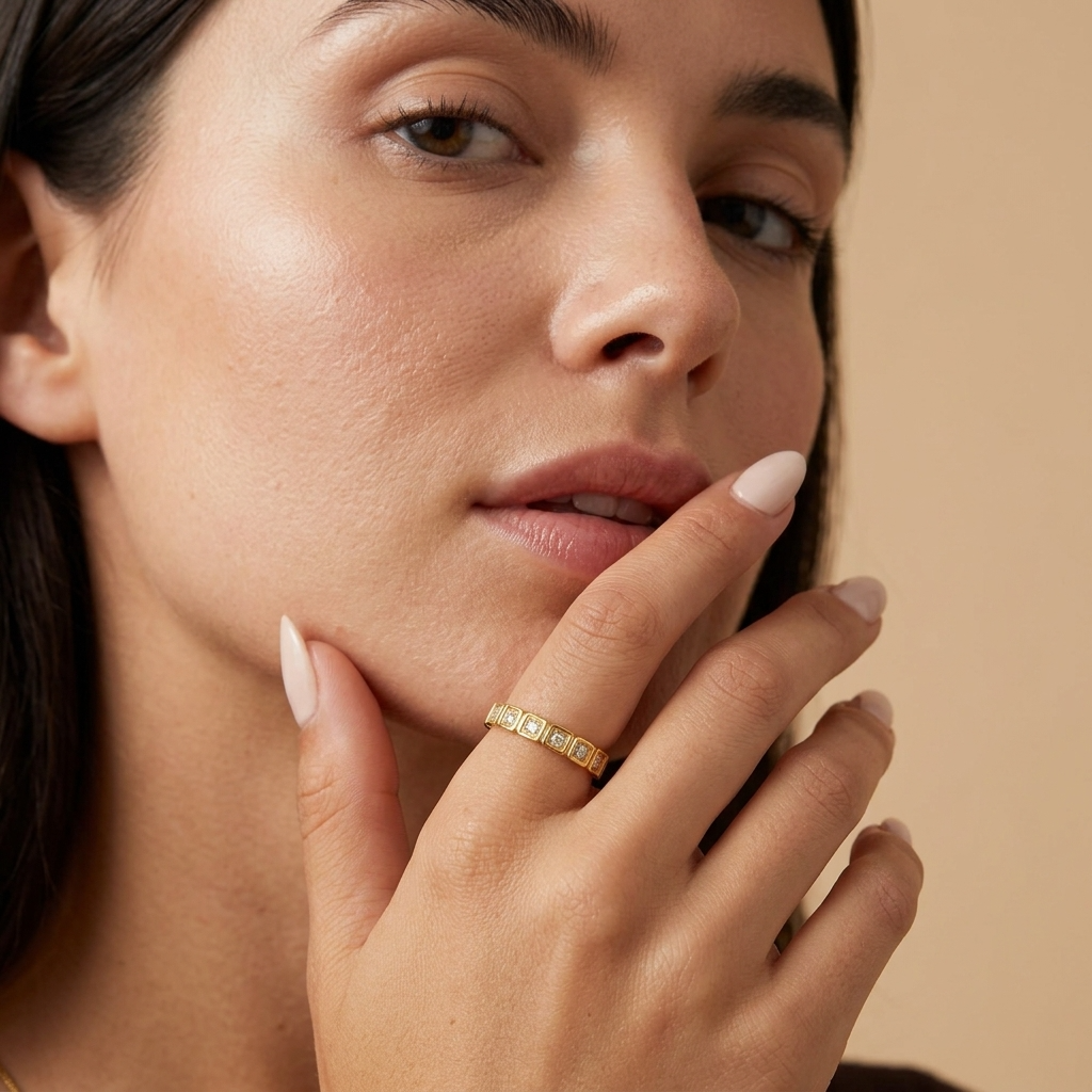 Isabella Gold Crystal Ring