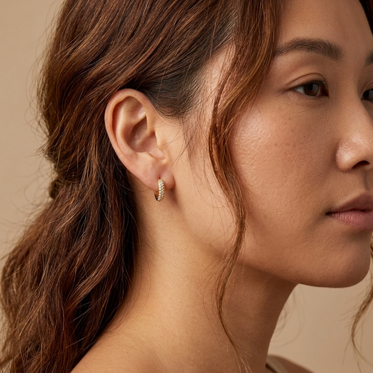 Victoria Crystal Hoop Earrings