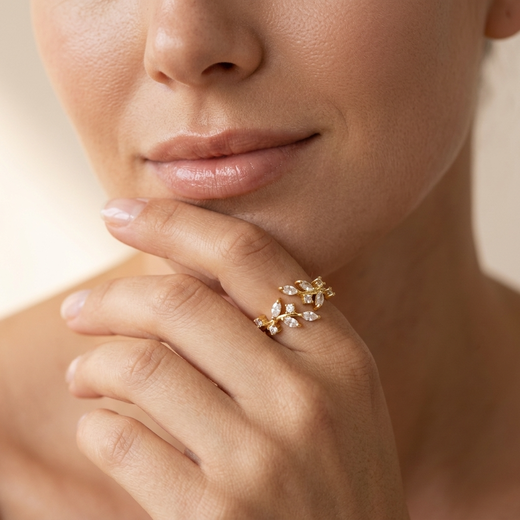 Beatrice Gold Crystal Vine Ring