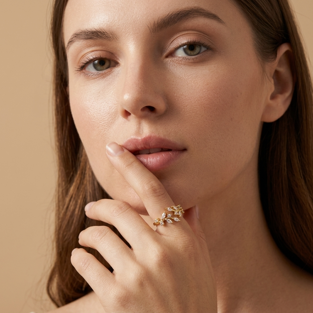 Beatrice Gold Crystal Vine Ring