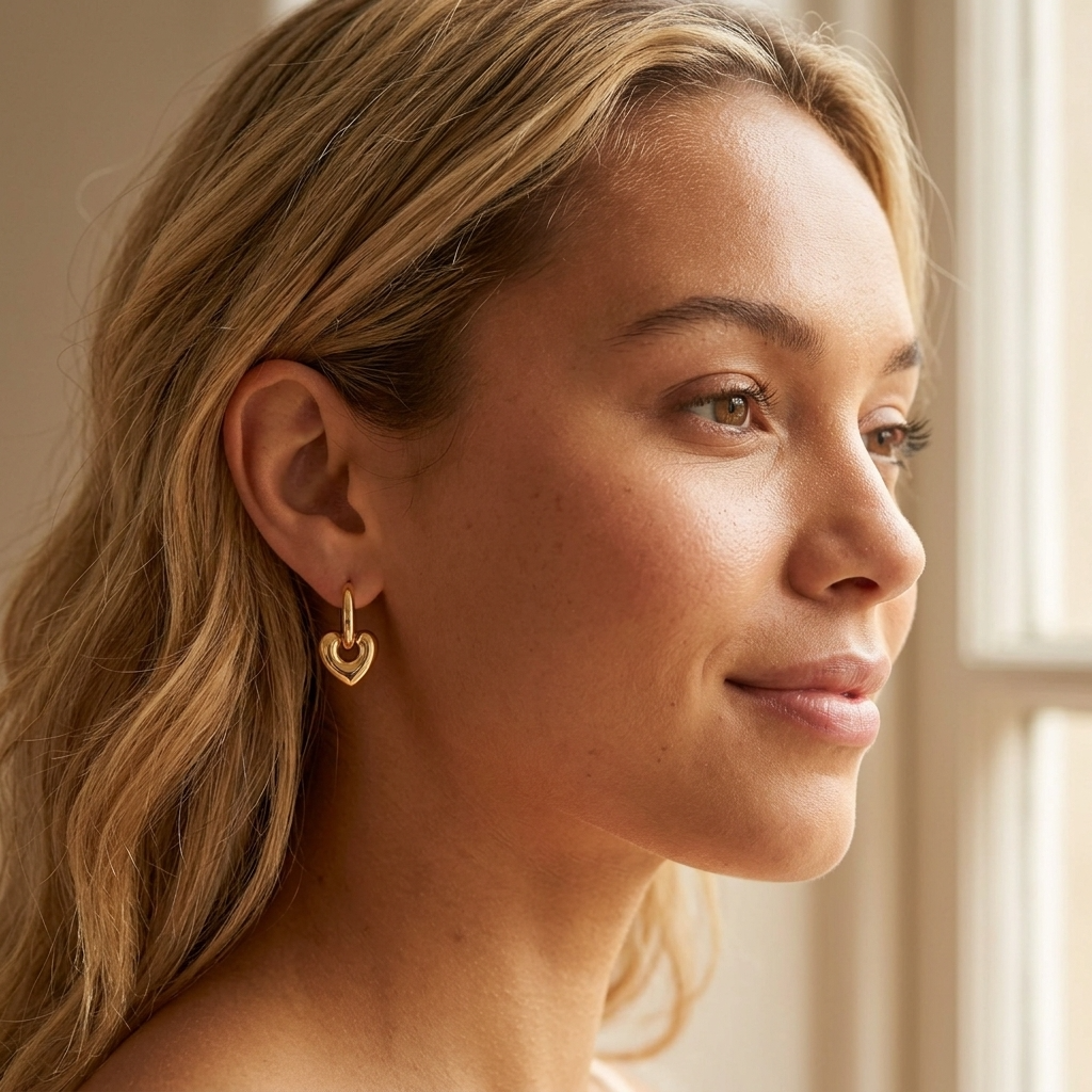 Kalliope Heart Hoop Earrings